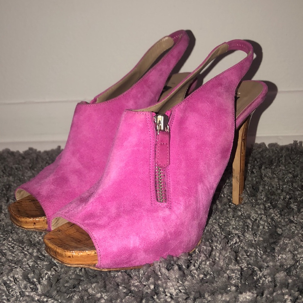 LEZILLA designer peep toe heels